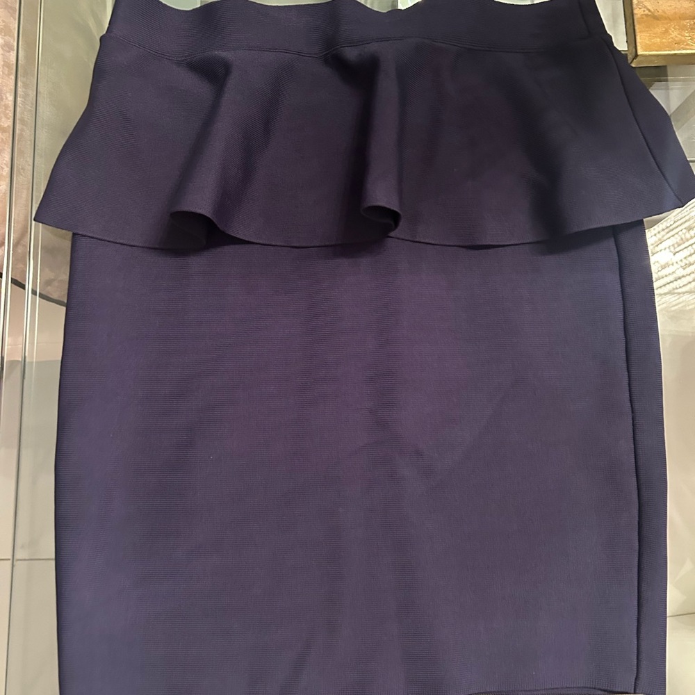 BCBG Elegant Navy Blue Ruffle Skirt